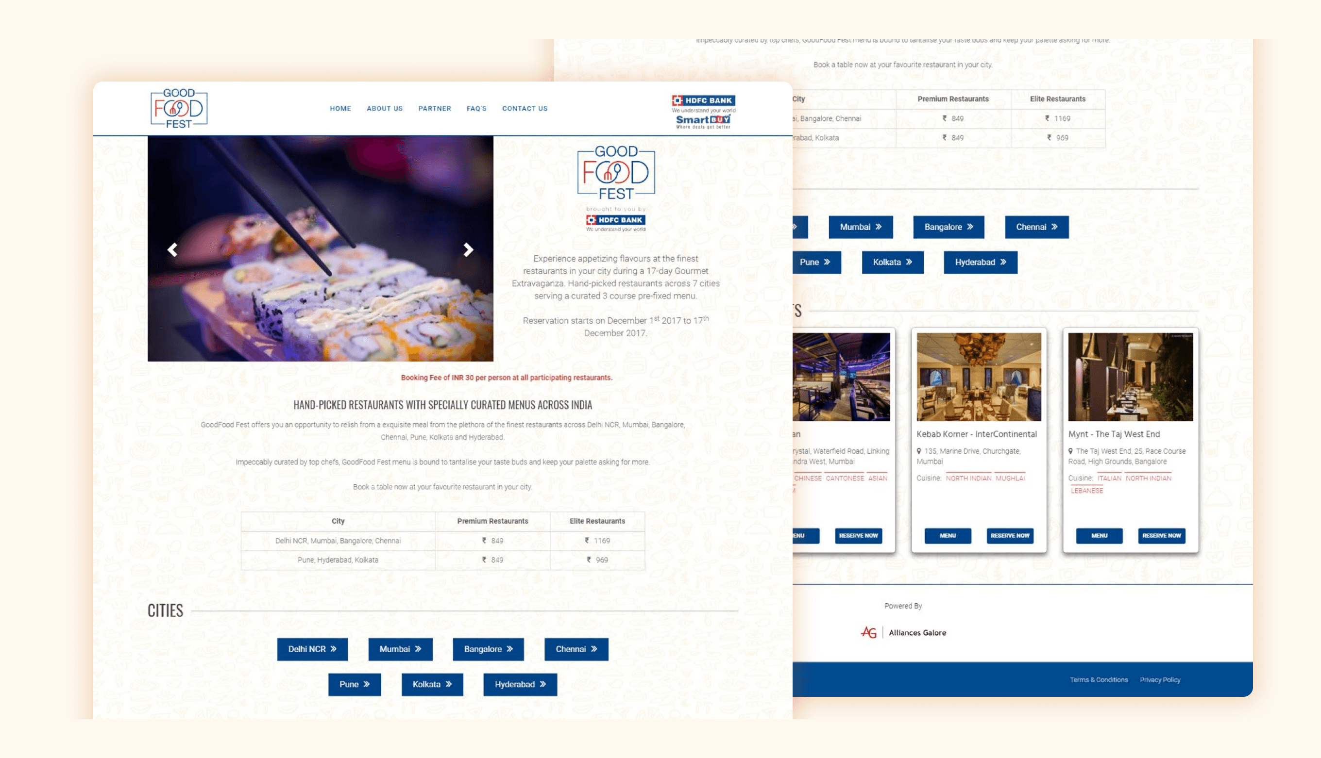 The Reward Network — HDFC Good Food Fest portal