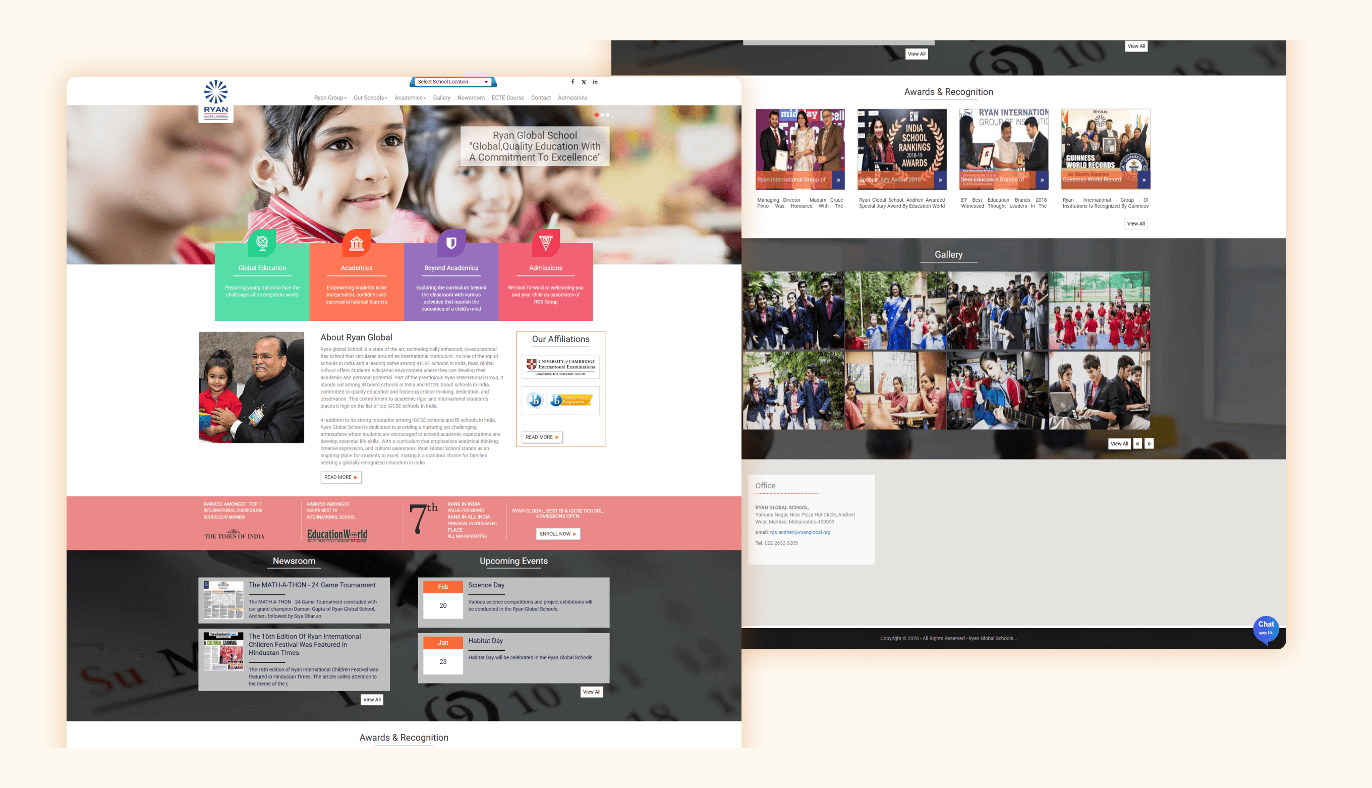 EduCore — School microsite — public view